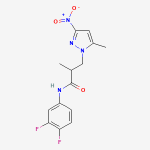 N-(3,4-difluorophenyl)-2-methyl-3-(5-methyl-3-nitro-1H-pyrazol-1-yl)propanamide