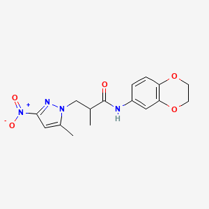 N-(2,3-dihydro-1,4-benzodioxin-6-yl)-2-methyl-3-(5-methyl-3-nitro-1H-pyrazol-1-yl)propanamide