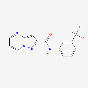 molecular formula C14H9F3N4O B4377023 N-[3-(trifluoromethyl)phenyl]pyrazolo[1,5-a]pyrimidine-2-carboxamide 