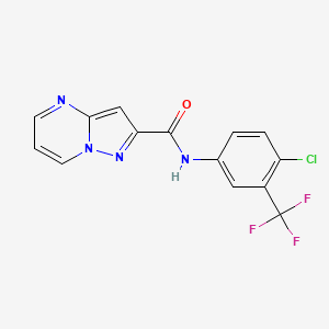 molecular formula C14H8ClF3N4O B4377029 N-[4-chloro-3-(trifluoromethyl)phenyl]pyrazolo[1,5-a]pyrimidine-2-carboxamide 