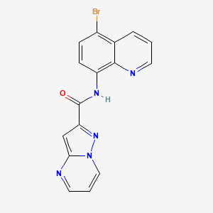 molecular formula C16H10BrN5O B4377031 N-(5-bromoquinolin-8-yl)pyrazolo[1,5-a]pyrimidine-2-carboxamide 