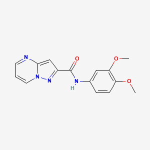 molecular formula C15H14N4O3 B4377046 N-(3,4-dimethoxyphenyl)pyrazolo[1,5-a]pyrimidine-2-carboxamide 