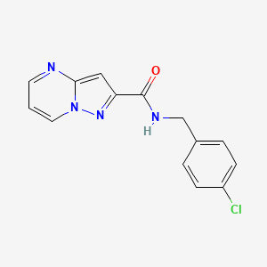 molecular formula C14H11ClN4O B4377050 N-(4-chlorobenzyl)pyrazolo[1,5-a]pyrimidine-2-carboxamide 