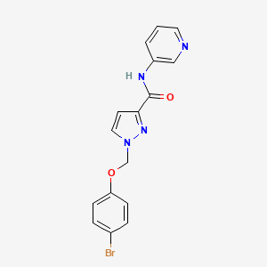 molecular formula C16H13BrN4O2 B4377093 1-[(4-BROMOPHENOXY)METHYL]-N~3~-(3-PYRIDYL)-1H-PYRAZOLE-3-CARBOXAMIDE 