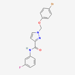 molecular formula C17H13BrFN3O2 B4377100 1-[(4-BROMOPHENOXY)METHYL]-N~3~-(3-FLUOROPHENYL)-1H-PYRAZOLE-3-CARBOXAMIDE 