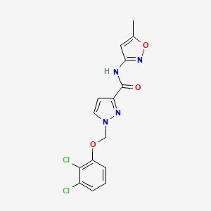 molecular formula C15H12Cl2N4O3 B4377124 1-[(2,3-DICHLOROPHENOXY)METHYL]-N~3~-(5-METHYL-3-ISOXAZOLYL)-1H-PYRAZOLE-3-CARBOXAMIDE 