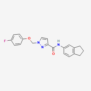 molecular formula C20H18FN3O2 B4377184 N-(2,3-dihydro-1H-inden-5-yl)-1-[(4-fluorophenoxy)methyl]-1H-pyrazole-3-carboxamide 