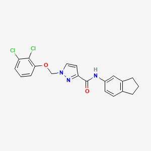 molecular formula C20H17Cl2N3O2 B4377188 1-[(2,3-DICHLOROPHENOXY)METHYL]-N~3~-(2,3-DIHYDRO-1H-INDEN-5-YL)-1H-PYRAZOLE-3-CARBOXAMIDE 