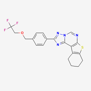 molecular formula C20H17F3N4OS B4377206 2-{4-[(2,2,2-trifluoroethoxy)methyl]phenyl}-8,9,10,11-tetrahydro[1]benzothieno[3,2-e][1,2,4]triazolo[1,5-c]pyrimidine 