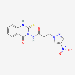 2-METHYL-3-(4-NITRO-1H-PYRAZOL-1-YL)-N-[4-OXO-2-SULFANYL-3(4H)-QUINAZOLINYL]PROPANAMIDE