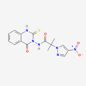 2-METHYL-2-(4-NITRO-1H-PYRAZOL-1-YL)-N-[4-OXO-2-SULFANYL-3(4H)-QUINAZOLINYL]PROPANAMIDE