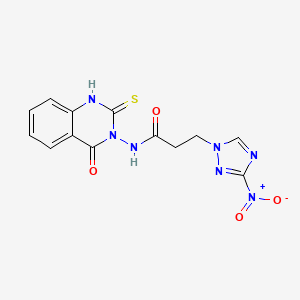 3-(3-NITRO-1H-1,2,4-TRIAZOL-1-YL)-N-[4-OXO-2-SULFANYL-3(4H)-QUINAZOLINYL]PROPANAMIDE