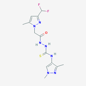 2-{2-[3-(DIFLUOROMETHYL)-5-METHYL-1H-PYRAZOL-1-YL]ACETYL}-N~1~-(1,3-DIMETHYL-1H-PYRAZOL-4-YL)-1-HYDRAZINECARBOTHIOAMIDE