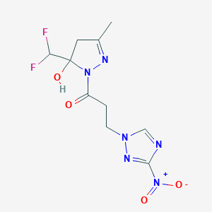 1-[5-(DIFLUOROMETHYL)-5-HYDROXY-3-METHYL-4,5-DIHYDRO-1H-PYRAZOL-1-YL]-3-(3-NITRO-1H-1,2,4-TRIAZOL-1-YL)-1-PROPANONE