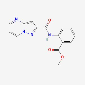 molecular formula C15H12N4O3 B4377270 methyl 2-[(pyrazolo[1,5-a]pyrimidin-2-ylcarbonyl)amino]benzoate 