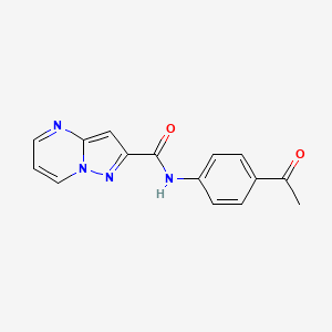 molecular formula C15H12N4O2 B4377293 N-(4-acetylphenyl)pyrazolo[1,5-a]pyrimidine-2-carboxamide 