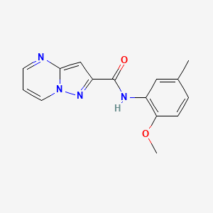 molecular formula C15H14N4O2 B4377312 N-(2-methoxy-5-methylphenyl)pyrazolo[1,5-a]pyrimidine-2-carboxamide 