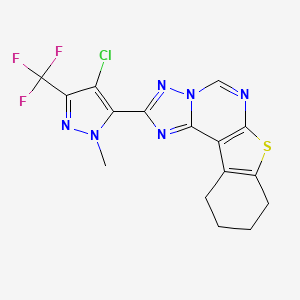 2-[4-chloro-1-methyl-3-(trifluoromethyl)-1H-pyrazol-5-yl]-8,9,10,11-tetrahydro[1]benzothieno[3,2-e][1,2,4]triazolo[1,5-c]pyrimidine