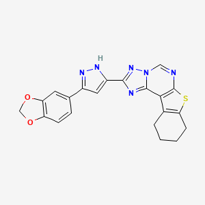 2-[5-(1,3-benzodioxol-5-yl)-1H-pyrazol-3-yl]-8,9,10,11-tetrahydro[1]benzothieno[3,2-e][1,2,4]triazolo[1,5-c]pyrimidine