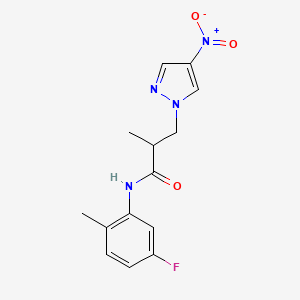 N-(5-fluoro-2-methylphenyl)-2-methyl-3-(4-nitro-1H-pyrazol-1-yl)propanamide