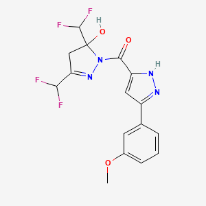 [3,5-bis(difluoromethyl)-5-hydroxy-4,5-dihydro-1H-pyrazol-1-yl][5-(3-methoxyphenyl)-1H-pyrazol-3-yl]methanone