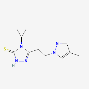 4-CYCLOPROPYL-5-[2-(4-METHYL-1H-PYRAZOL-1-YL)ETHYL]-4H-1,2,4-TRIAZOL-3-YLHYDROSULFIDE