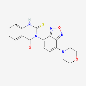 molecular formula C18H15N5O3S B4377466 3-(7-MORPHOLINO-2,1,3-BENZOXADIAZOL-4-YL)-2-SULFANYL-4(3H)-QUINAZOLINONE 