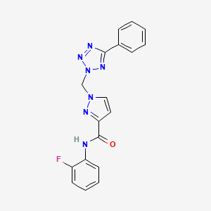 N~3~-(2-FLUOROPHENYL)-1-[(5-PHENYL-2H-1,2,3,4-TETRAAZOL-2-YL)METHYL]-1H-PYRAZOLE-3-CARBOXAMIDE