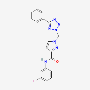 N~3~-(3-FLUOROPHENYL)-1-[(5-PHENYL-2H-1,2,3,4-TETRAAZOL-2-YL)METHYL]-1H-PYRAZOLE-3-CARBOXAMIDE