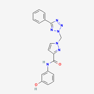 N~3~-(3-HYDROXYPHENYL)-1-[(5-PHENYL-2H-1,2,3,4-TETRAAZOL-2-YL)METHYL]-1H-PYRAZOLE-3-CARBOXAMIDE