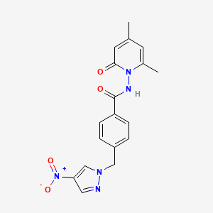 N-[2,4-DIMETHYL-6-OXO-1(6H)-PYRIDINYL]-4-[(4-NITRO-1H-PYRAZOL-1-YL)METHYL]BENZAMIDE