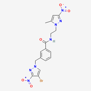 3-[(4-bromo-3-nitro-1H-pyrazol-1-yl)methyl]-N-[2-(5-methyl-3-nitro-1H-pyrazol-1-yl)ethyl]benzamide