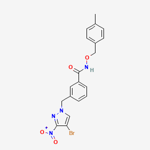 3-[(4-bromo-3-nitro-1H-pyrazol-1-yl)methyl]-N-[(4-methylbenzyl)oxy]benzamide