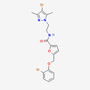 molecular formula C19H19Br2N3O3 B4377570 N-[2-(4-bromo-3,5-dimethyl-1H-pyrazol-1-yl)ethyl]-5-[(2-bromophenoxy)methyl]-2-furamide 