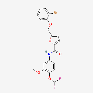 molecular formula C20H16BrF2NO5 B4377583 5-[(2-bromophenoxy)methyl]-N-[4-(difluoromethoxy)-3-methoxyphenyl]-2-furamide 