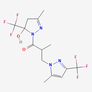 1-[5-HYDROXY-3-METHYL-5-(TRIFLUOROMETHYL)-4,5-DIHYDRO-1H-PYRAZOL-1-YL]-2-METHYL-3-[5-METHYL-3-(TRIFLUOROMETHYL)-1H-PYRAZOL-1-YL]-1-PROPANONE