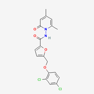 molecular formula C19H16Cl2N2O4 B4377590 5-[(2,4-DICHLOROPHENOXY)METHYL]-N-[2,4-DIMETHYL-6-OXO-1(6H)-PYRIDINYL]-2-FURAMIDE 