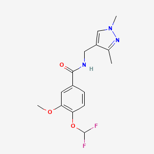 molecular formula C15H17F2N3O3 B4377620 4-(DIFLUOROMETHOXY)-N~1~-[(1,3-DIMETHYL-1H-PYRAZOL-4-YL)METHYL]-3-METHOXYBENZAMIDE 