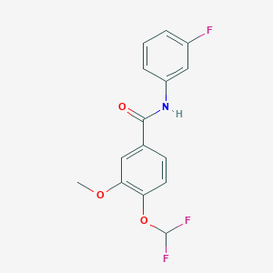 molecular formula C15H12F3NO3 B4377643 4-(difluoromethoxy)-N-(3-fluorophenyl)-3-methoxybenzamide 