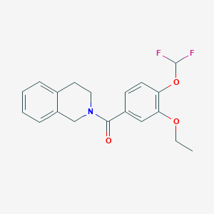 molecular formula C19H19F2NO3 B4377672 [4-(DIFLUOROMETHOXY)-3-ETHOXYPHENYL][3,4-DIHYDRO-2(1H)-ISOQUINOLINYL]METHANONE 