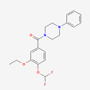 molecular formula C20H22F2N2O3 B4377686 [4-(DIFLUOROMETHOXY)-3-ETHOXYPHENYL](4-PHENYLPIPERAZINO)METHANONE 