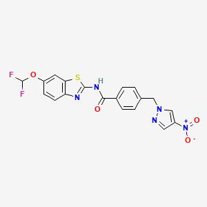 N-[6-(difluoromethoxy)-1,3-benzothiazol-2-yl]-4-[(4-nitro-1H-pyrazol-1-yl)methyl]benzamide