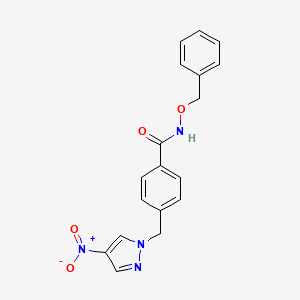 N-(benzyloxy)-4-[(4-nitro-1H-pyrazol-1-yl)methyl]benzamide