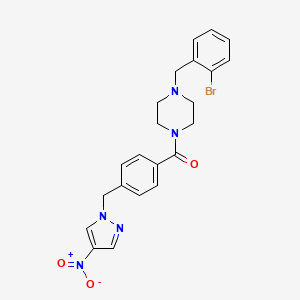 [4-(2-BROMOBENZYL)PIPERAZINO]{4-[(4-NITRO-1H-PYRAZOL-1-YL)METHYL]PHENYL}METHANONE