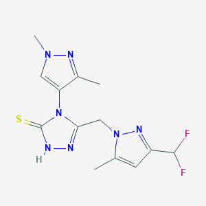 5-{[3-(DIFLUOROMETHYL)-5-METHYL-1H-PYRAZOL-1-YL]METHYL}-4-(1,3-DIMETHYL-1H-PYRAZOL-4-YL)-4H-1,2,4-TRIAZOL-3-YLHYDROSULFIDE