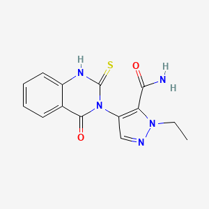 1-ETHYL-4-[4-OXO-2-SULFANYL-3(4H)-QUINAZOLINYL]-1H-PYRAZOLE-5-CARBOXAMIDE