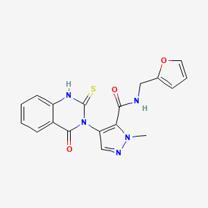 N-(2-FURYLMETHYL)-1-METHYL-4-[4-OXO-2-SULFANYL-3(4H)-QUINAZOLINYL]-1H-PYRAZOLE-5-CARBOXAMIDE