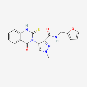 N-(2-FURYLMETHYL)-1-METHYL-4-[4-OXO-2-SULFANYL-3(4H)-QUINAZOLINYL]-1H-PYRAZOLE-3-CARBOXAMIDE