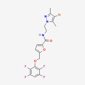 N-[2-(4-bromo-3,5-dimethyl-1H-pyrazol-1-yl)ethyl]-5-[(2,3,5,6-tetrafluorophenoxy)methyl]-2-furamide