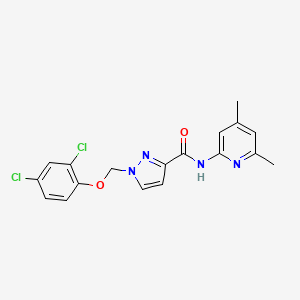 molecular formula C18H16Cl2N4O2 B4377765 1-[(2,4-DICHLOROPHENOXY)METHYL]-N~3~-(4,6-DIMETHYL-2-PYRIDYL)-1H-PYRAZOLE-3-CARBOXAMIDE 